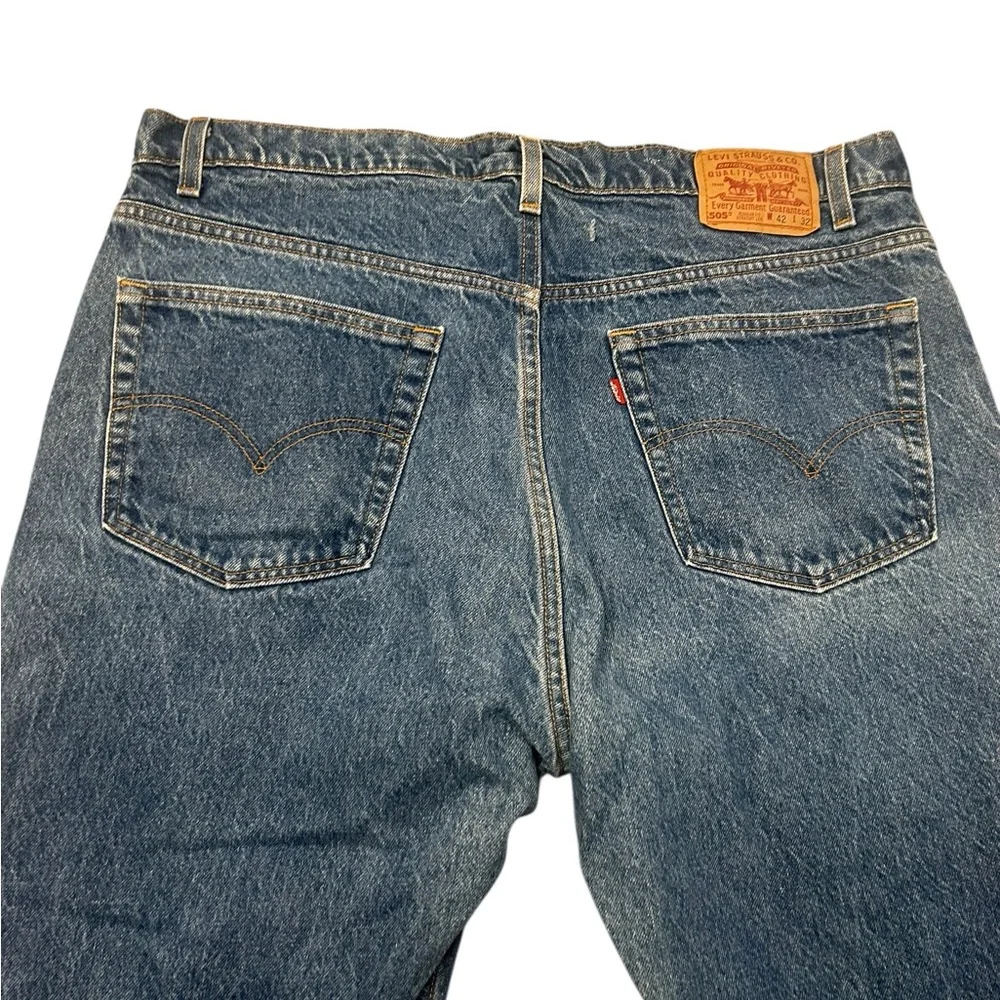 Levi's 505 VTG 90s Men's Blue Straight Regular Fit‎ Jeans 42/32 White Red Tag